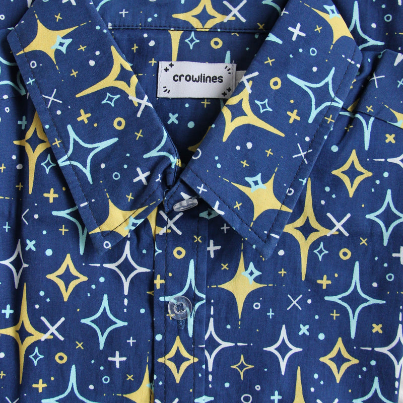 Brilliant Sparkle (Deep Sea Blue) Button Up Shirt