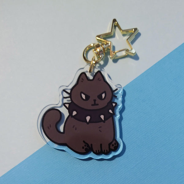 Bad Kitty Keychain (Black Cat)