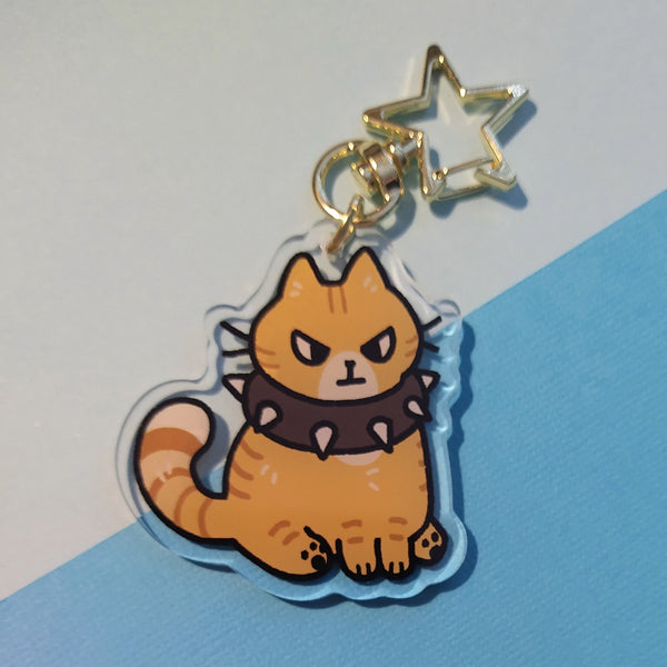 Bad Kitty Keychain (Orange Tabby Cat)