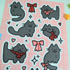Pretty Bow Kitty (Black Cat) Sticker Sheet
