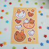 sticker sheet of chickens and oranges