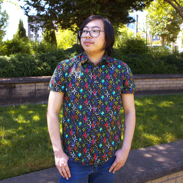 Colorburst Sparkle Button Up Shirt