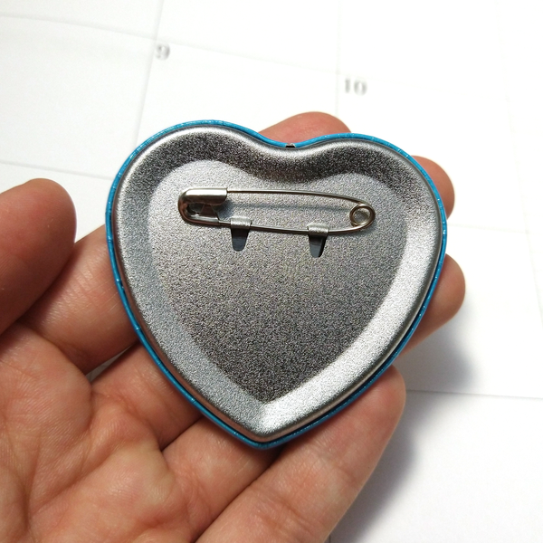 Crystal Red Shrimp Heart Pinback Button