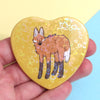 Maned Wolf Heart Pinback Button