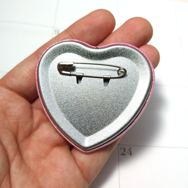 Pink Hydrangea Bunny Heart Pinback Button