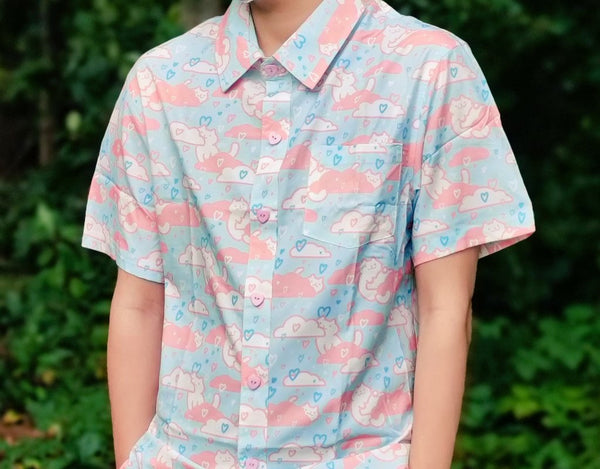 Dawn Sky Button Up Shirt (HEART BUTTON)