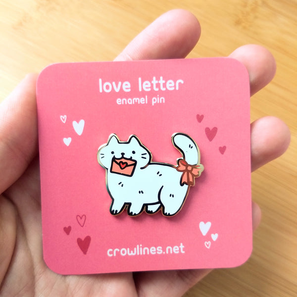 Love Letter Cat Enamel Pin