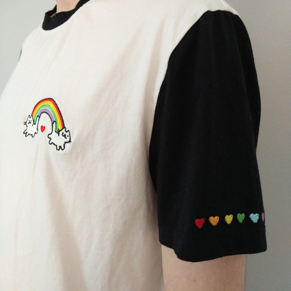 Rainbow Kitty Color Block Shirt