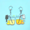 Orange Juice Cat Keychain