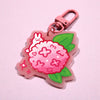 Pink Hydrangea Bunny Keychain