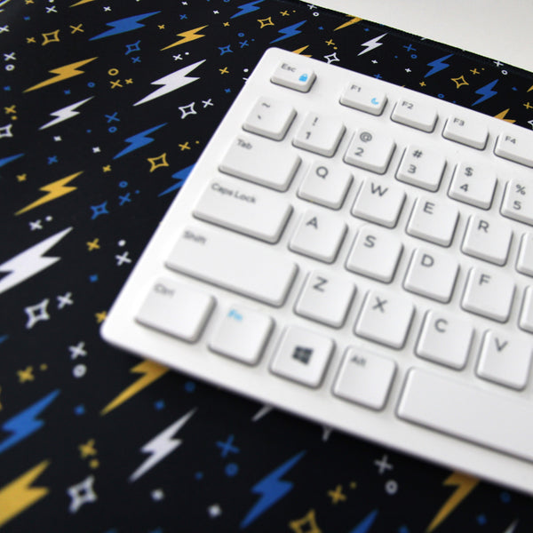 Black Lightning Desk Mat