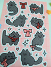 Pretty Bow Kitty (Black Cat) Sticker Sheet