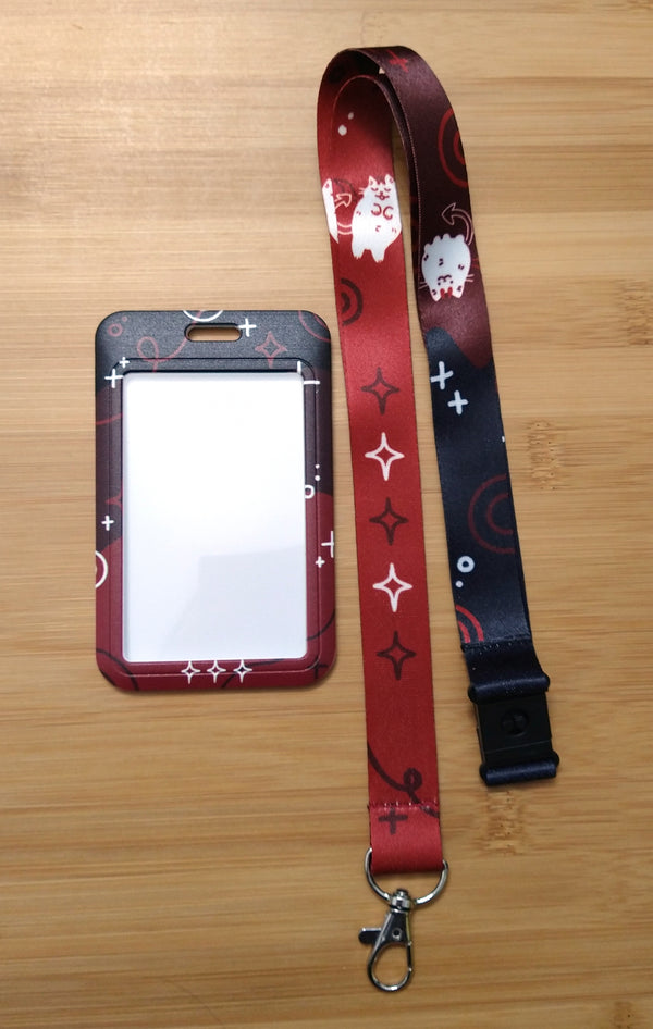 Devil Cat Card Holder + Lanyard