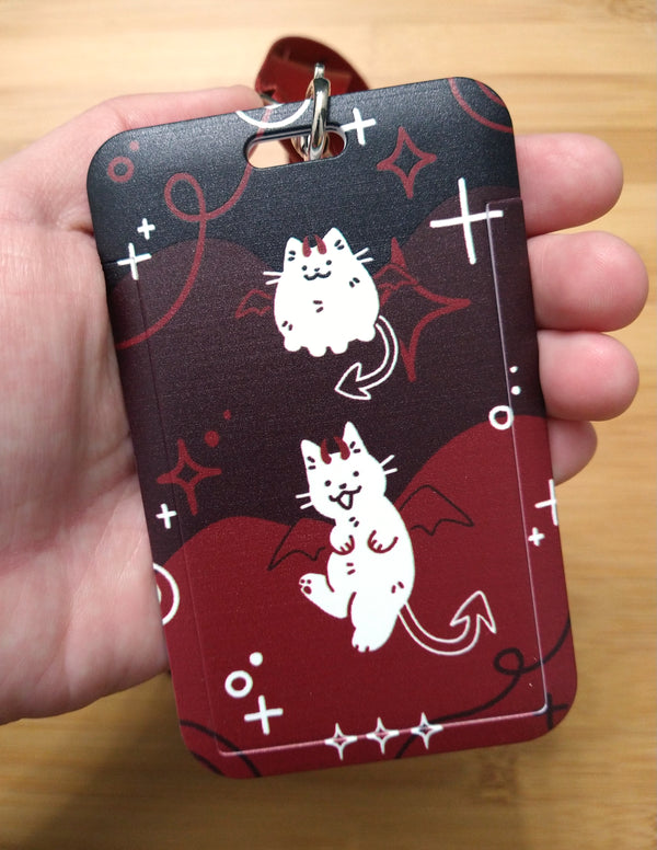 Devil Cat Card Holder + Lanyard