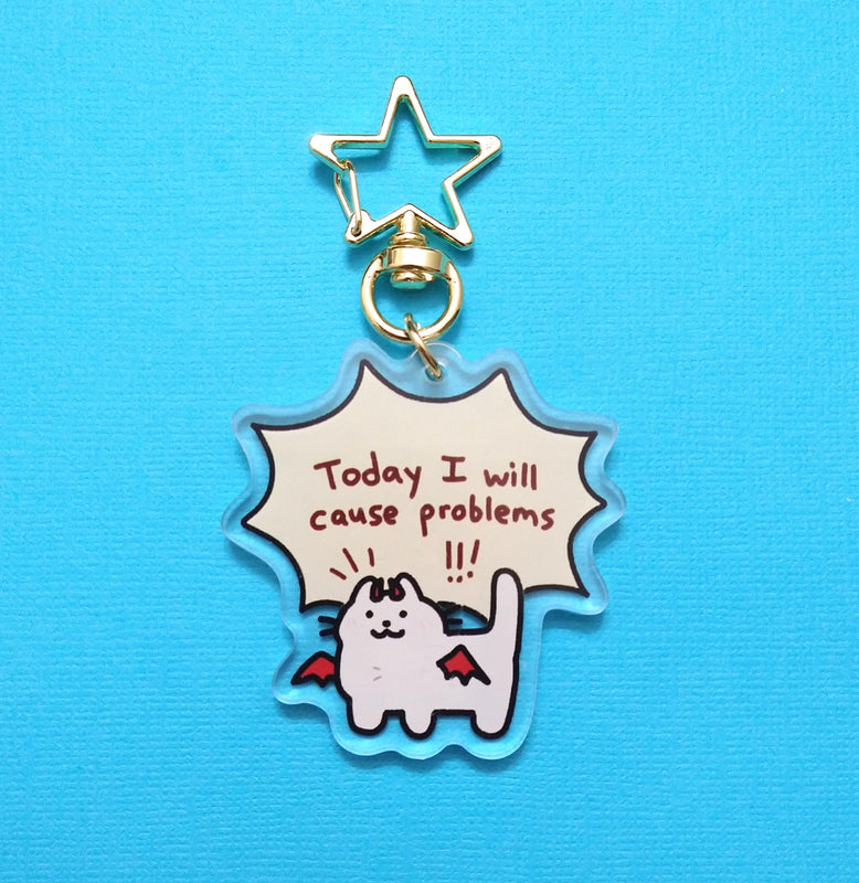 Troublemaker Cat Keychain