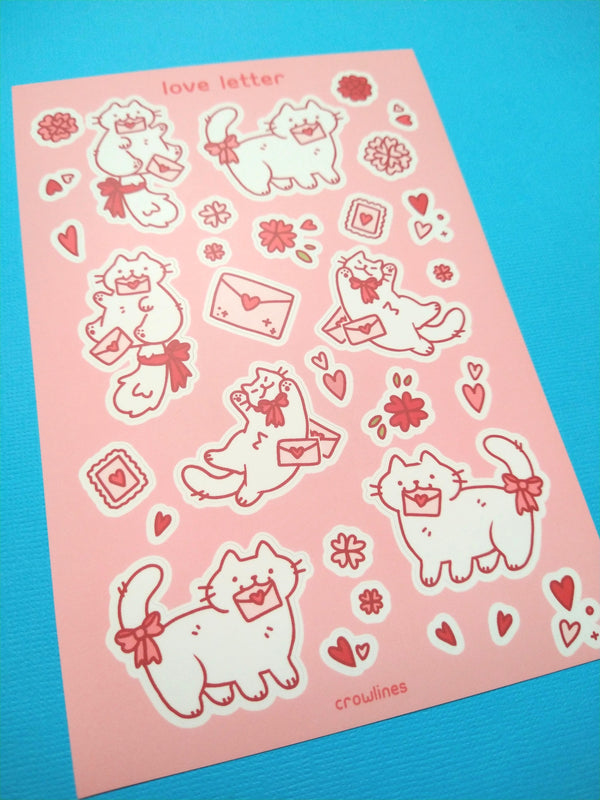 Love Letter Cat Sticker Sheet