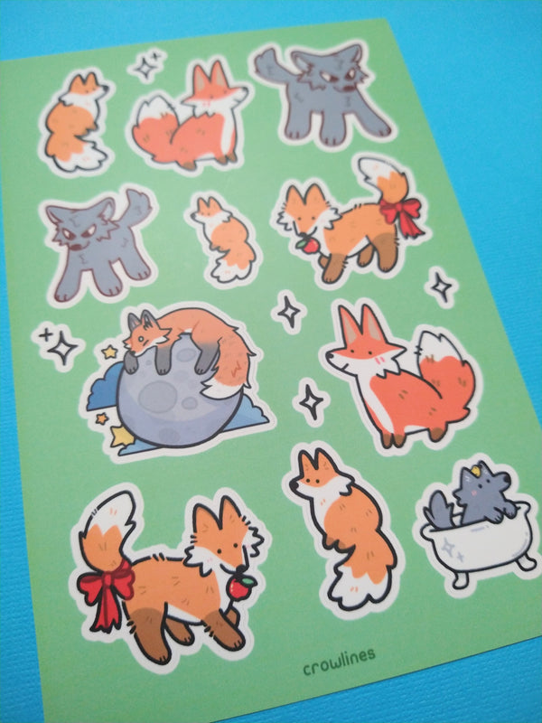 Fox Wolf Sticker Sheet