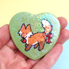 Apple Fox Heart Pinback Button