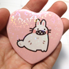 Bunny Bite Heart Pinback Button