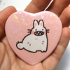 Bunny Bite Heart Pinback Button