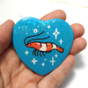 Crystal Red Shrimp Heart Pinback Button