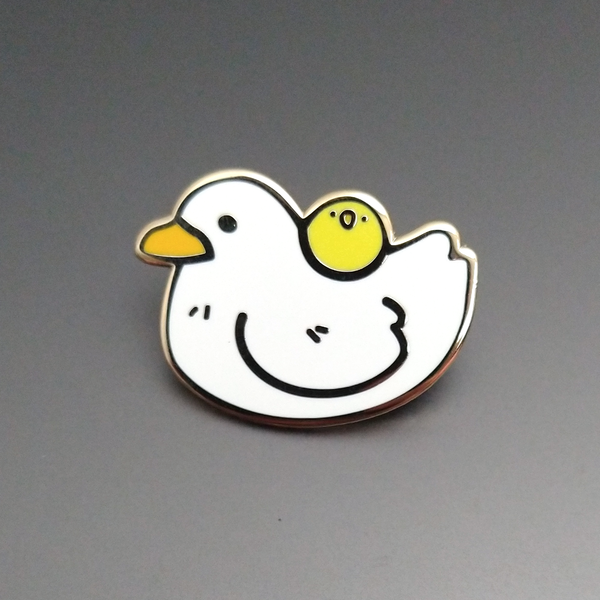 Duck and Duckling Enamel Pin