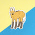 vinyl sticker of a maned wolf drawn in a cute style