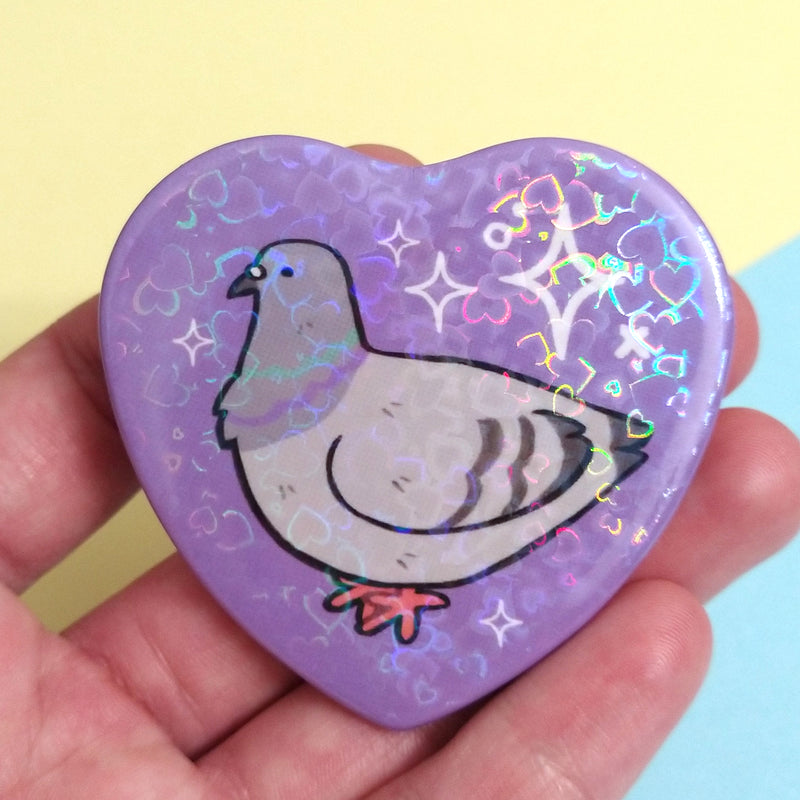 Pigeon Heart Pinback Button