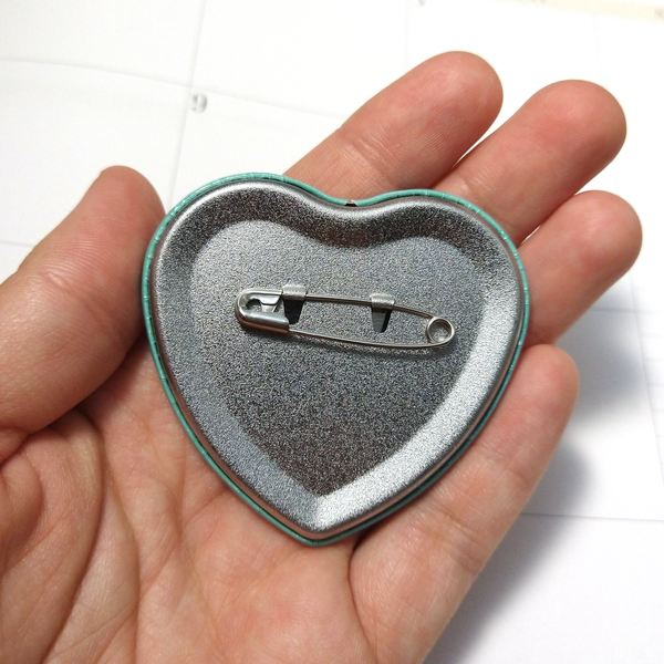 Striped Skunk Heart Pinback Button