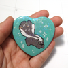 Striped Skunk Heart Pinback Button