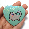 Yippee Cat Heart Pinback Button