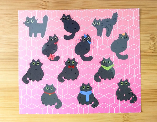Black Cat Clear Sticker Sheet