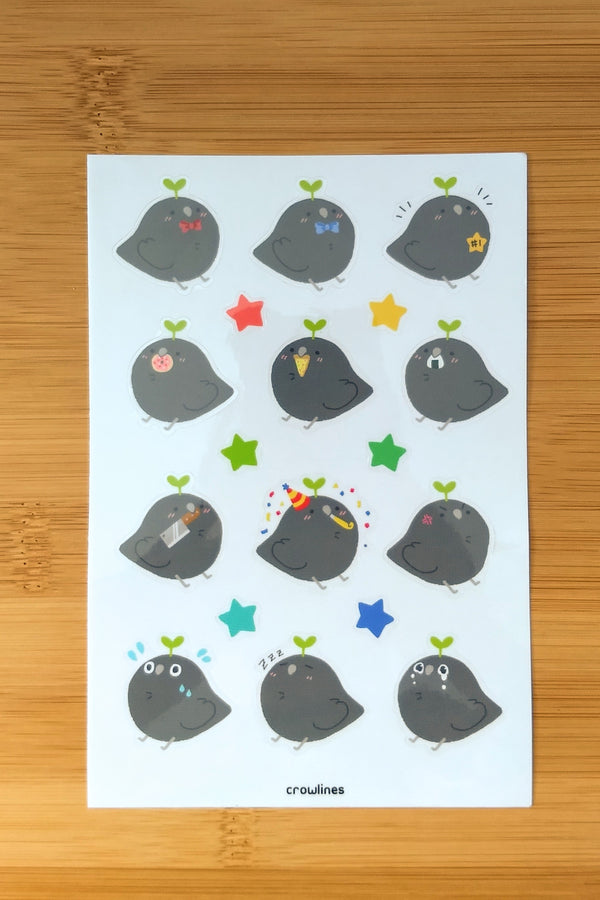 Crow Clear Sticker Sheet