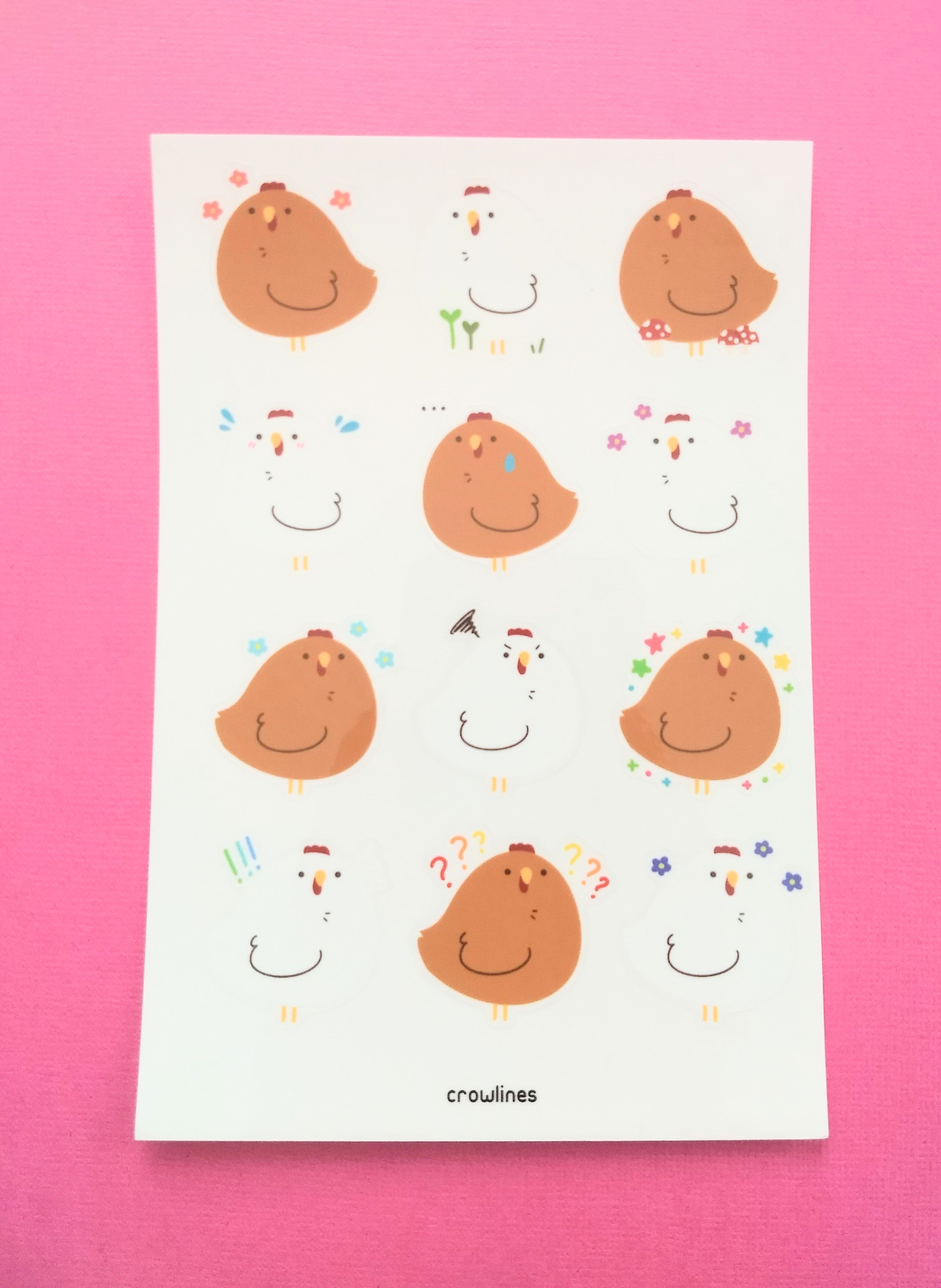 Chicken Sticker Sheets Chicken Sticker Sheet | crowlines