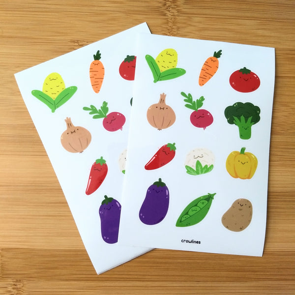 Vegetable Friends Clear Sticker Sheet