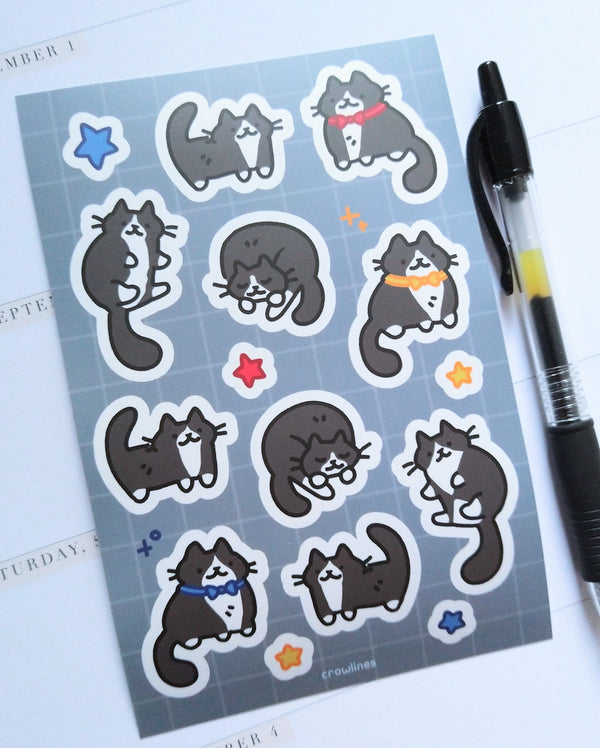 Tuxedo Cat Sticker Sheet
