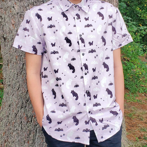 Bats and Cats Button Up Shirt
