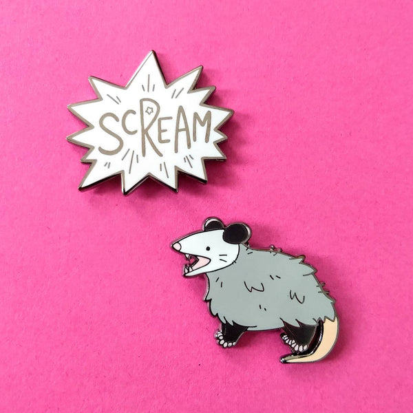 Screaming Opossum Enamel Pin (SELECTION NEEDED)